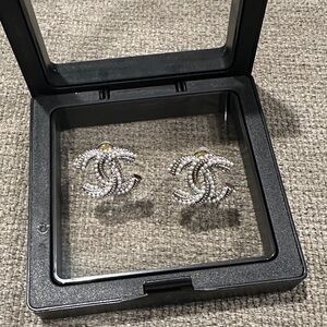 Chic Silver Crystal Earrings